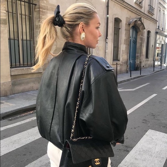 80's leather jacket style